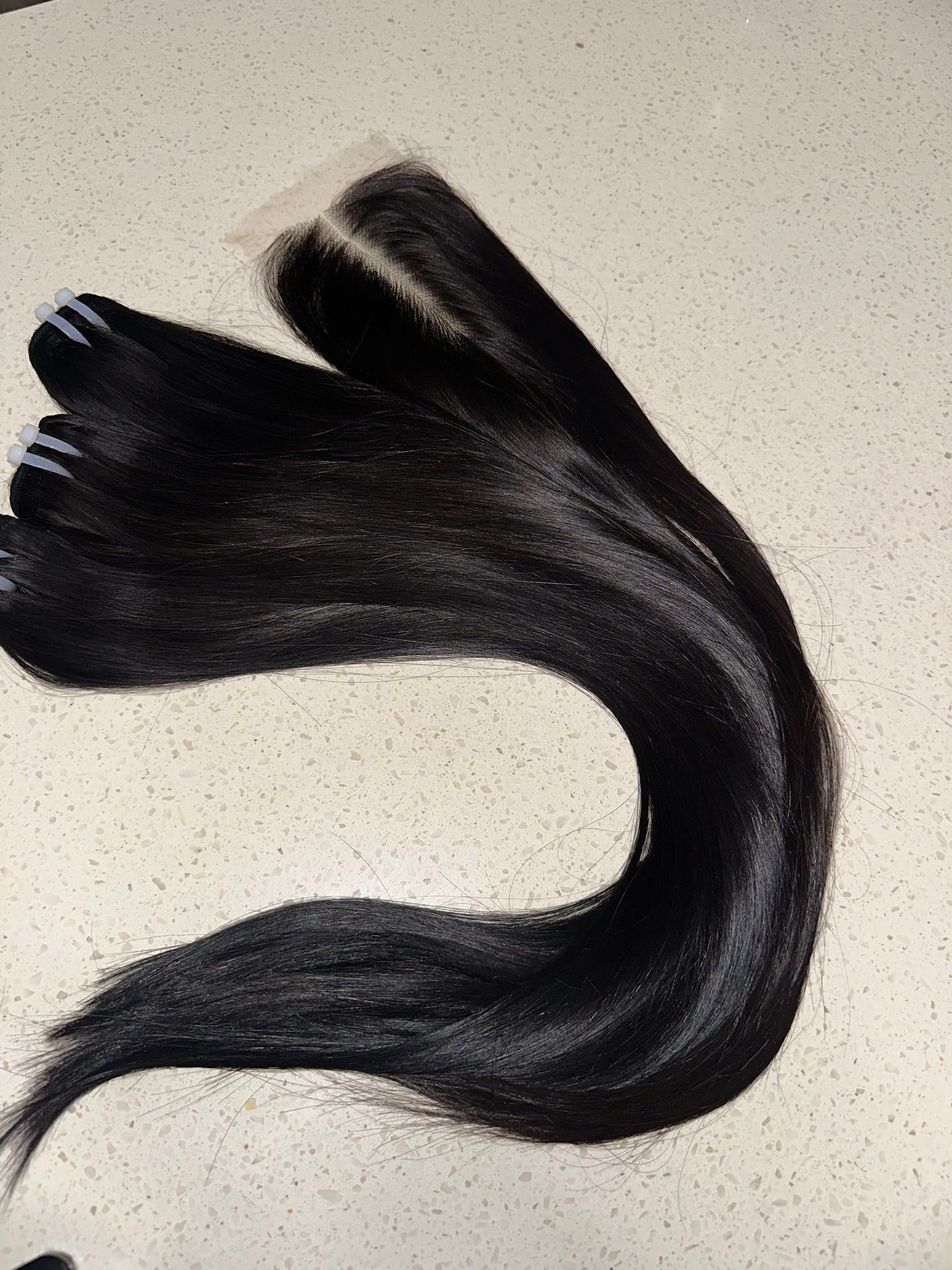 18" 3 bundles ( Natural Straight) + 2x6 HD Closure (Super Double Drawn)