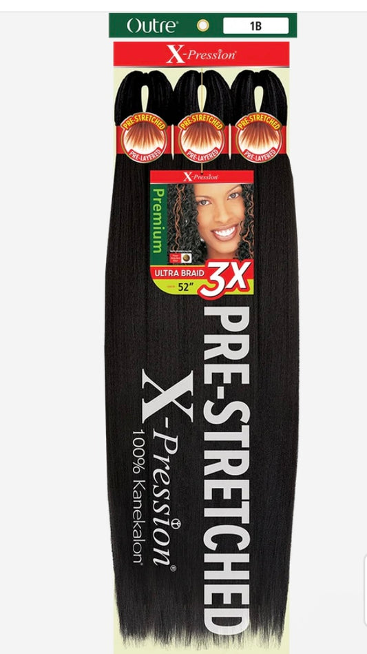 10 pcks  OUTRE X-PRESSION: 3X ULTRA PRE-STRETCHED KANEKALON BRAID 52”
